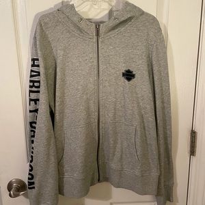 Grey Harley Davidson grey zip up